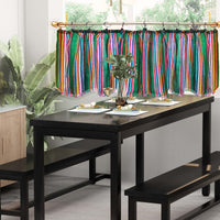 Mexican valance, curtains, panel, cafe curtains, tier, curtain, fiesta, green, striped, woven, cortinas, Mexicanas, verdes, cambaya, cocina