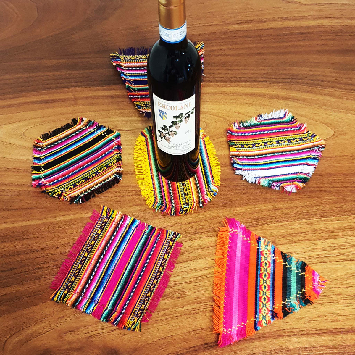 geometric, shape, coasters, inca,Peruvian, South America, oval, triangle, trapezoid,pentagon, square,Hexagon,portavasos geometricos, washable