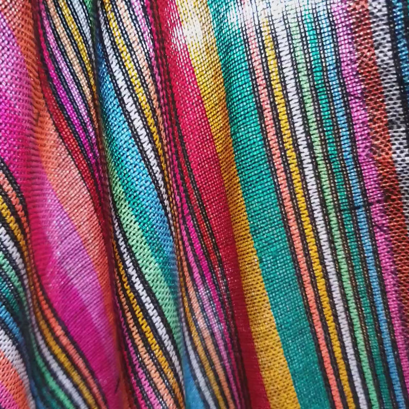 Mexican fabric, by the yard, black, striped, multicolor, telas mexicanas, por metros, cambaya