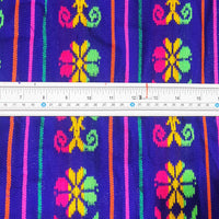 Mexican, woven, fabrics, by the yard, royal blue, floral, embroidered, artisan