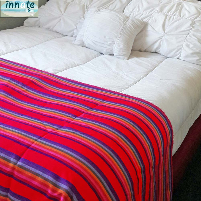 Mexican decor, Mexican bed scarf, Mexican scaldino, Cambaya decor, ethnic decor bed runner, Mexican bed runner, fuchsia bed runner, cambaya bed runner