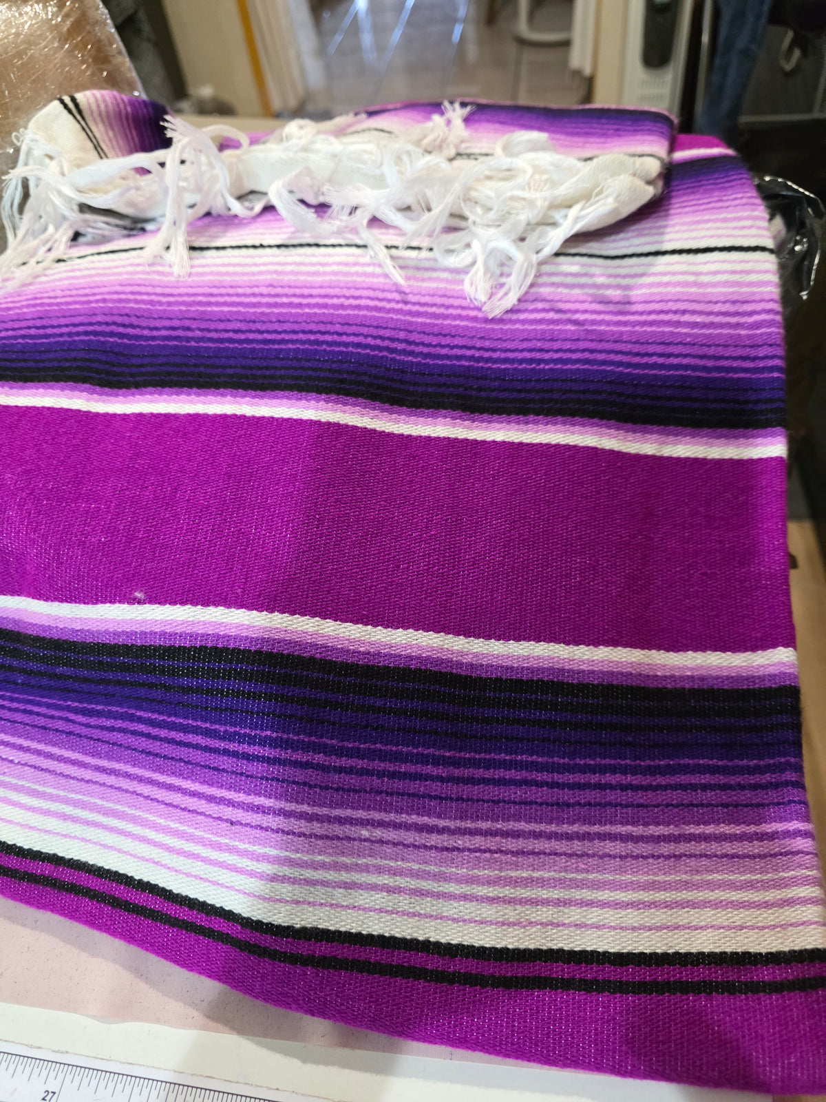 Serape Magenta/purple blanket, authentic Mexican