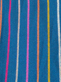 Mexican fabric, teal, woven cambaya, by the yard