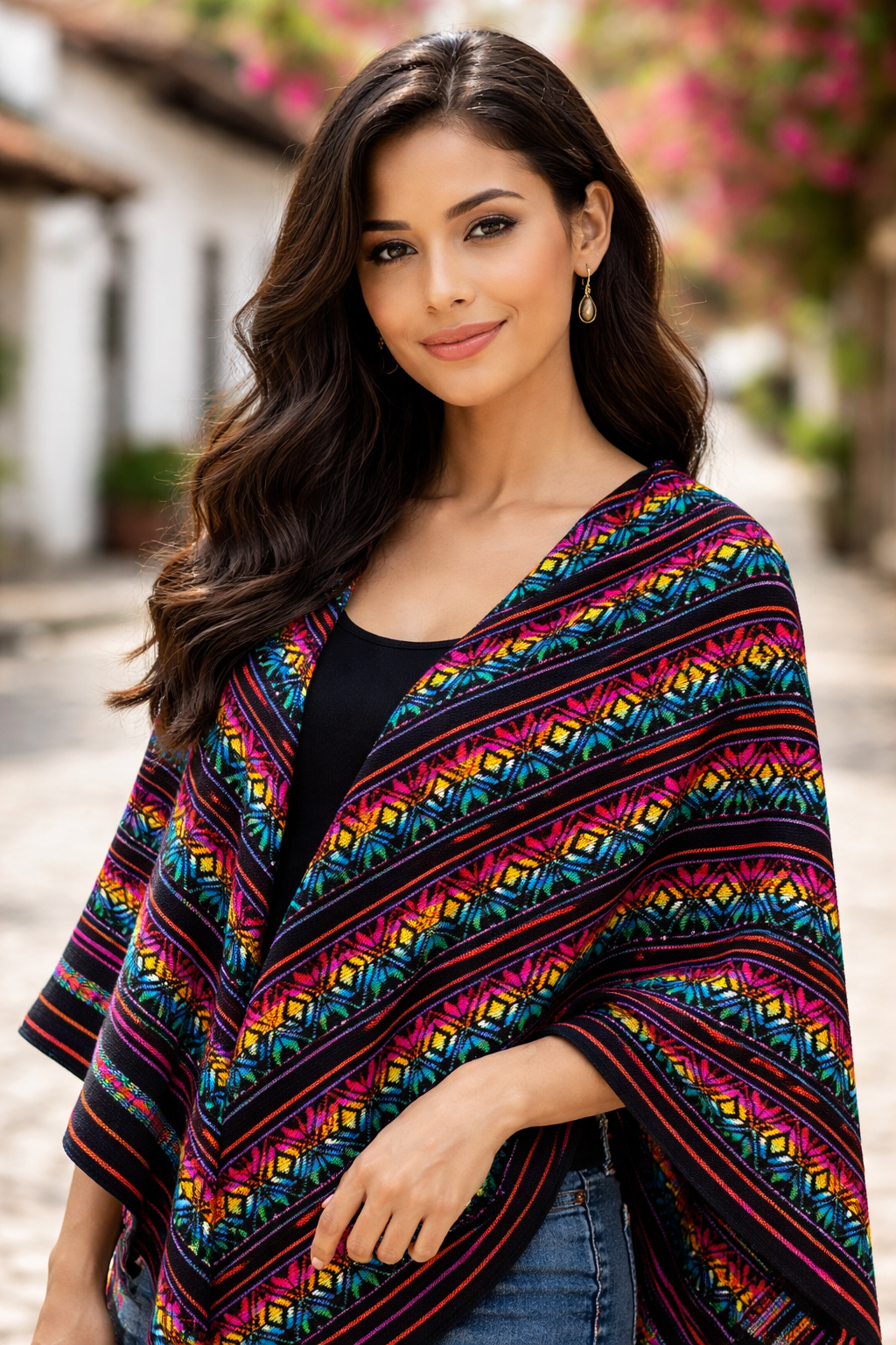 Mexican reboseo, all season scarf, woven