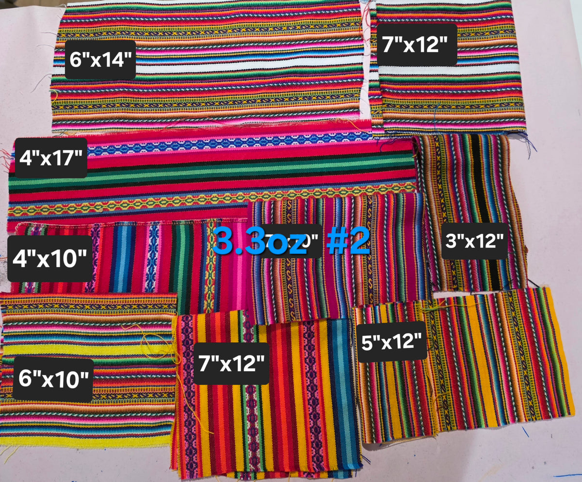 Remnants Andean fabric, by weight, Aguayo fabric, cuts