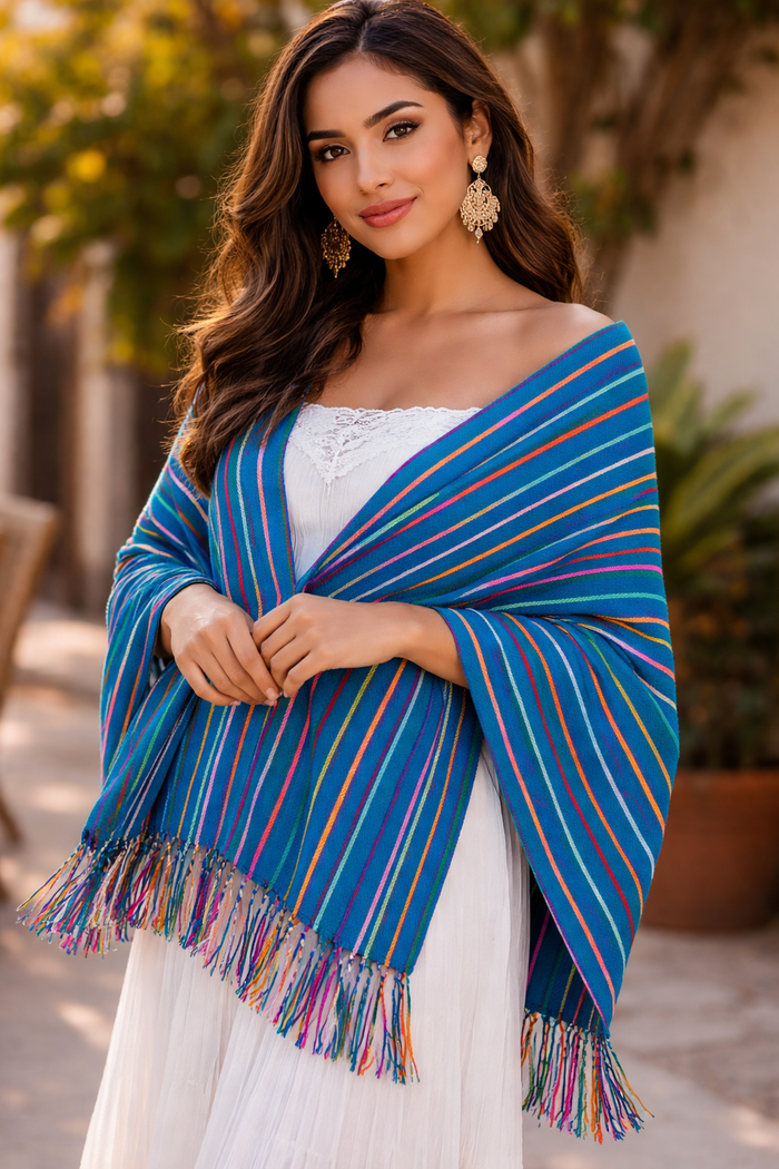 Mexican reboseo, all season scarf, woven