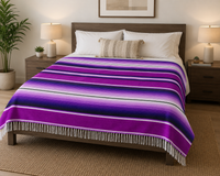 Serape Magenta/purple blanket, authentic Mexican