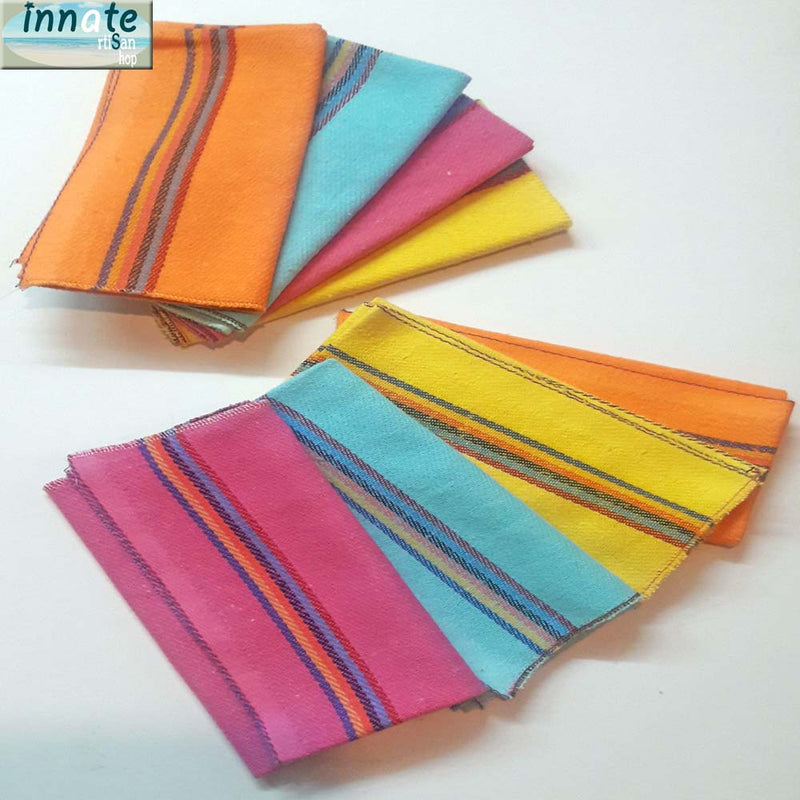 Mexican napkins, jerga, jerga napkins, linen, bright colors, cloth napkins, rustic napkins, yellow, pink, orange, turquoise, blue, white