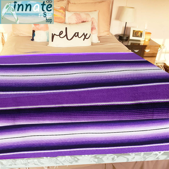 blanket, serape, full size, amethyst, Mexican serape, sarape unitono, unitone, monochromatic, purple, serape unitone, serape amethst, only purple, solo morado