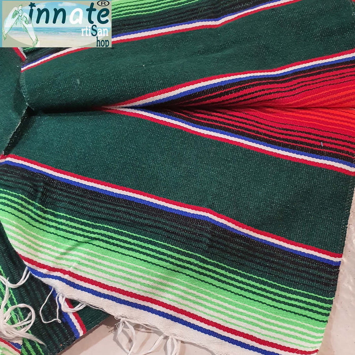 serape, table runner, green, hunter green, sarape, zarape, camino de mesa, verde, verde oscuro