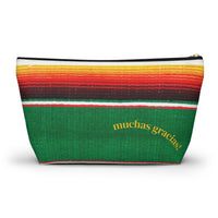 bridesmaid gift, bag, toiletry, makeup, accessories, green serape, amethyst, with name, customized, personalized, XV gifts