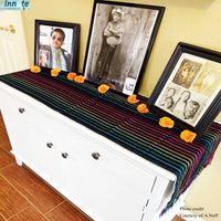 altar table runner, ofrenda, mantel, camino de mesa, negro, black table runner, Mexican, woven, cambaya, day of dead table runner, dia de mauertos