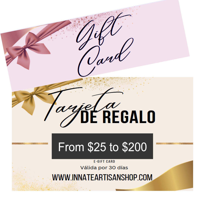 Innate Artisan Shop Gift card, giftcard, voucher, gift, ecard, shop online, giftcard for innate artisan shop, artisan, ethnic, Mexican gifts, Andean gifts