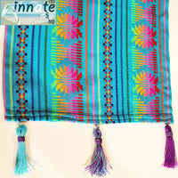 tassels, table runner, Mexican, turquoise, camino de mesa, turquesa, woven, artisan, con flecos