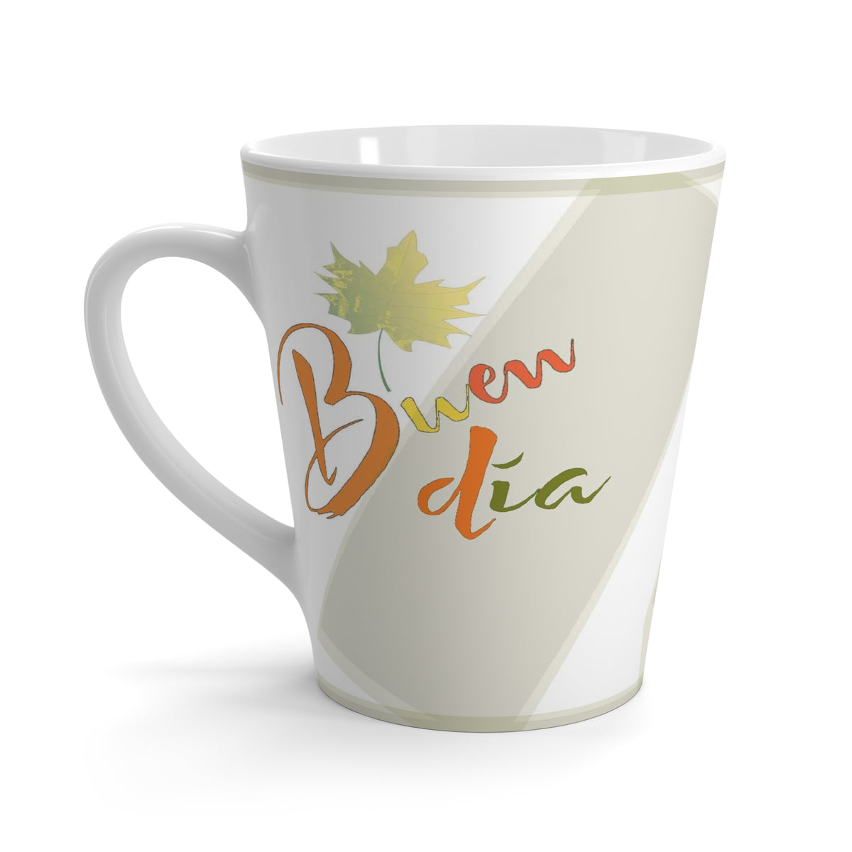 mug, white, buen dia, autumn theme, customized
