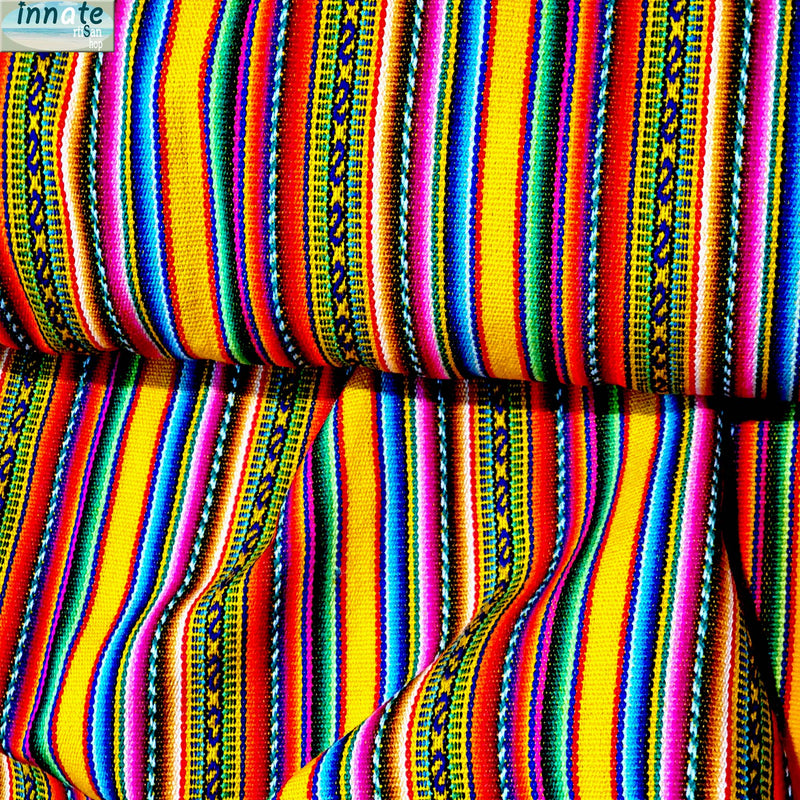 Andean, south America, Peruvian, Cusco, cuzco, curtain, panel, valance, decor, aguayo, stripe, marigold, yellow, mustard