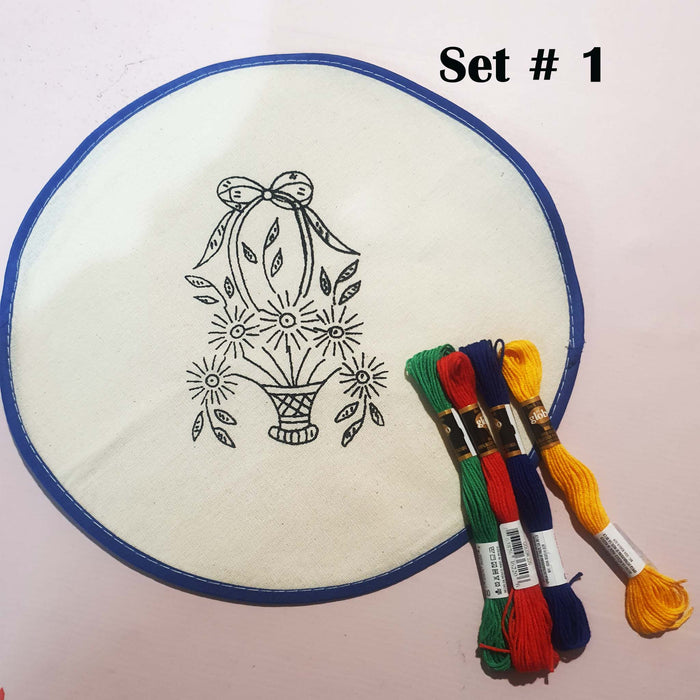 sewing therapy, embroidery, set, tortilla warmer, cloth for embroidery, tortillero, para bordar, hilo de bordar, juego de bordado, embroidery set, for tortillas