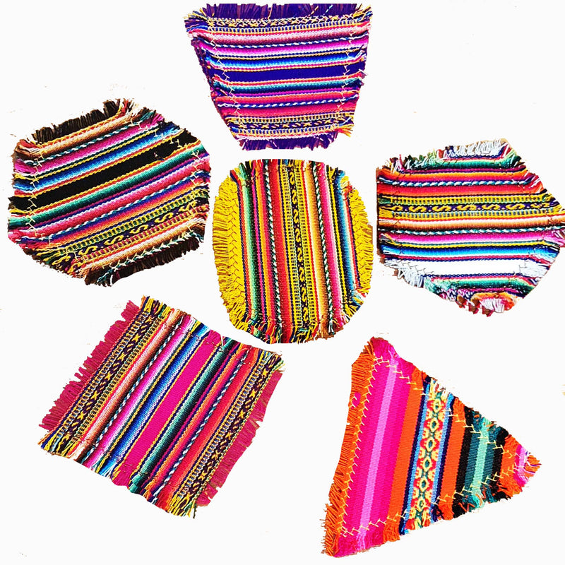 geometric, shape, coasters, inca,Peruvian, South America, oval, triangle, trapezoid,pentagon, square,Hexagon,portavasos geometricos, washable