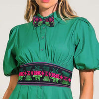 cummerbund, Mexican, Aztec, Mayan, reversible, embroidered, artisan, black, ethnic, tribal, lady, woman, belt, band