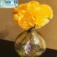 Mini 6 Cempasuchil marigold flowers, 6 silk flowers, yellow marigold