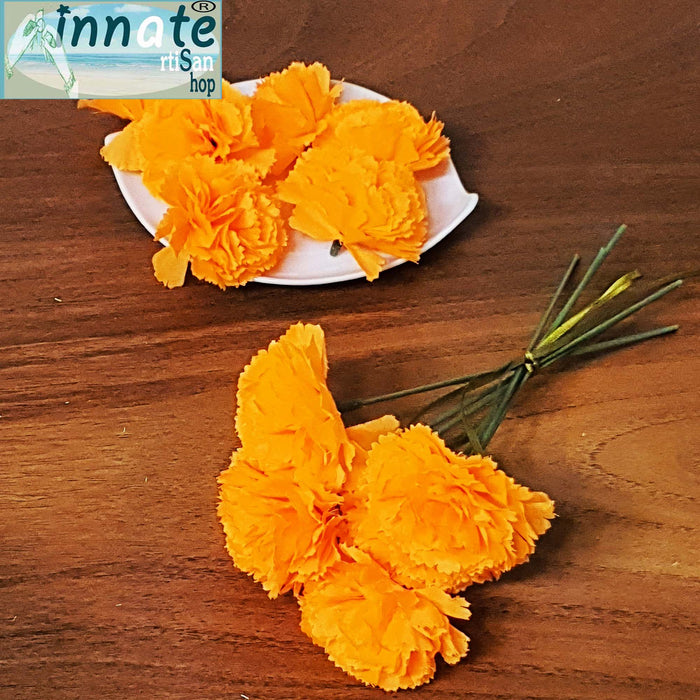 cempasuchil, mini flowers, mini silk flowers, mini marigold, orange marigold, orange cempasuchil, mini flores, silk flower