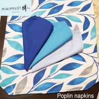 set table runner with napkins, blue, turquoise, royal blue, sky blue, set, housewarming gift, minimalist, minimalistave, minimalistave.com